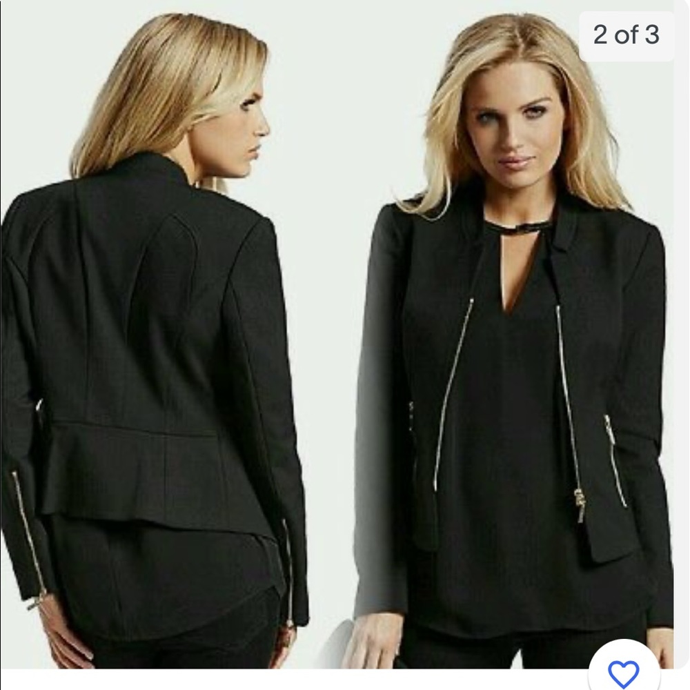 Guess by Marciano black Joely Zip Blazer jacket size 6